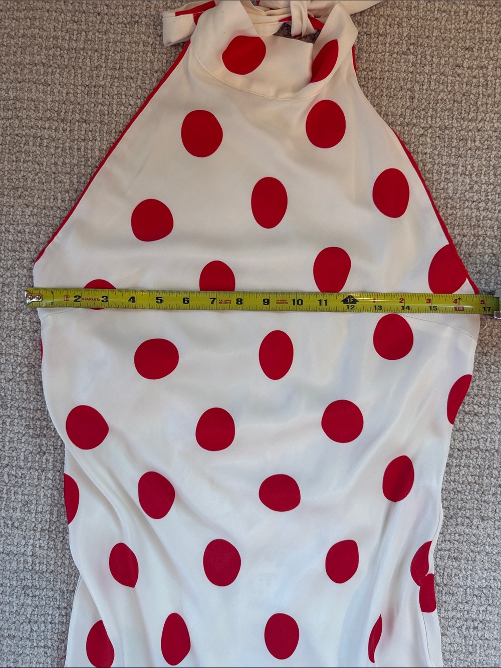 Zara White Halter Neck Maxi Dress with Red Polka Dots - NWT Size S - Picture 4 of 9